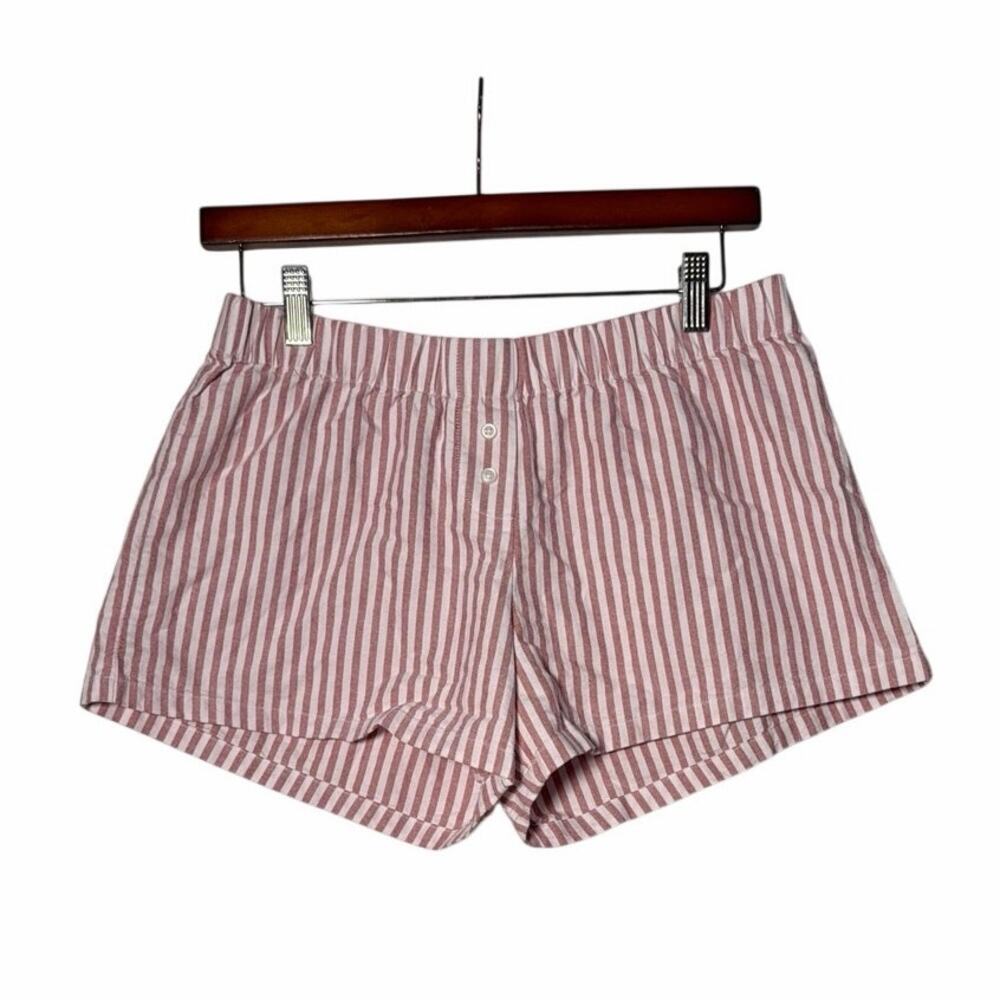 John Galt/Brandy Melville Sleep Shorts Womens One Size Red Wht Stripe Pajama NWT